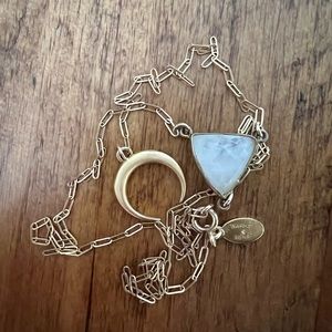 Waffles + Honey | moon crystal drop pendant necklace